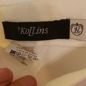E / KOLLINS SIZE 40 WOMAN WHITE SLACKS
